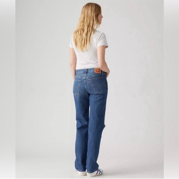 Levi's‎ Low Pro Straight Blue Denim Jeans Distressed Knees Women's 31 - Picture 2 of 8